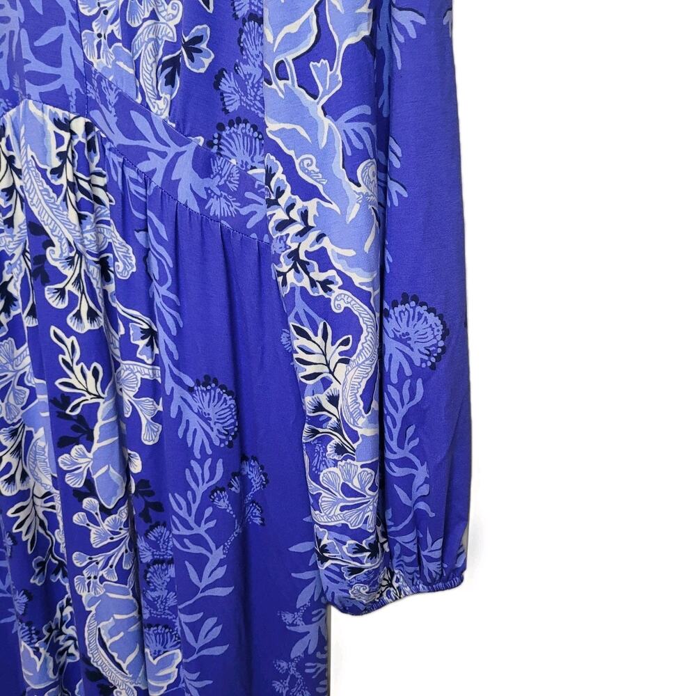 Lilly Pulitzer Blue & White V‑Neck Long Maxi Dress - Picture 6 of 13